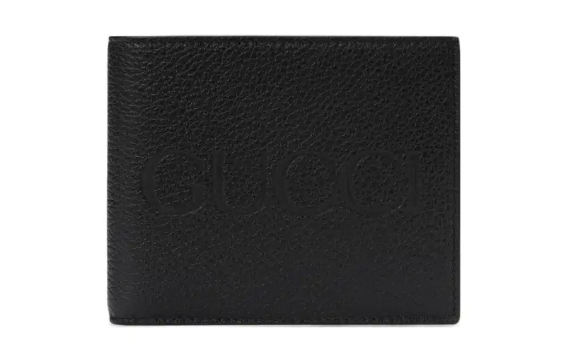 GUCCI Leather Wallet Men's Black/Yellow