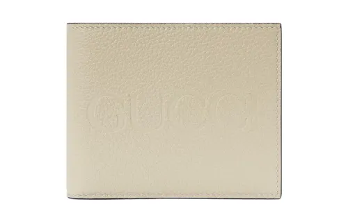 GUCCI Leather Wallet Men's Cream White