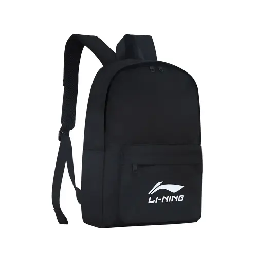 Li Ning Sports Fashion Collection Zip Closure Polyester Travel Bag, Laptop Bag, Backpack Unisex Black