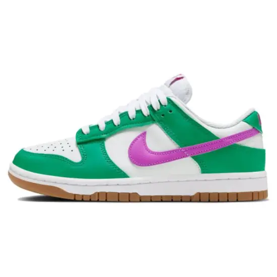Nike Dunk Low White Stadium Green Fuchsia Women's