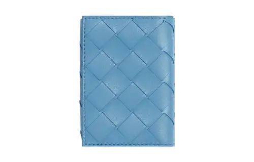 Bottega Veneta Sheepskin Wallet Small Women's Hurricane Blue