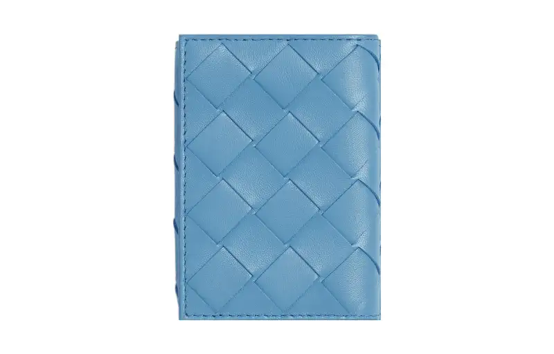 Bottega Veneta Sheepskin Wallet Small Women's Hurricane Blue