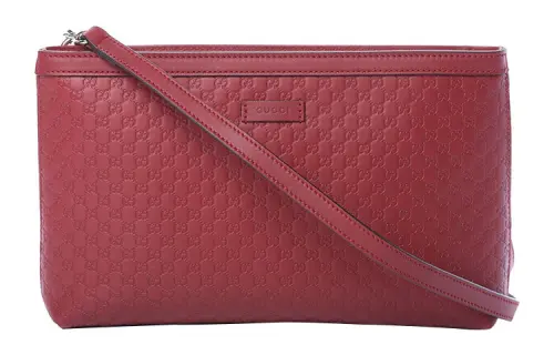 GUCCI Leather Shoulder Bag, Crossbody Bag Women's Red