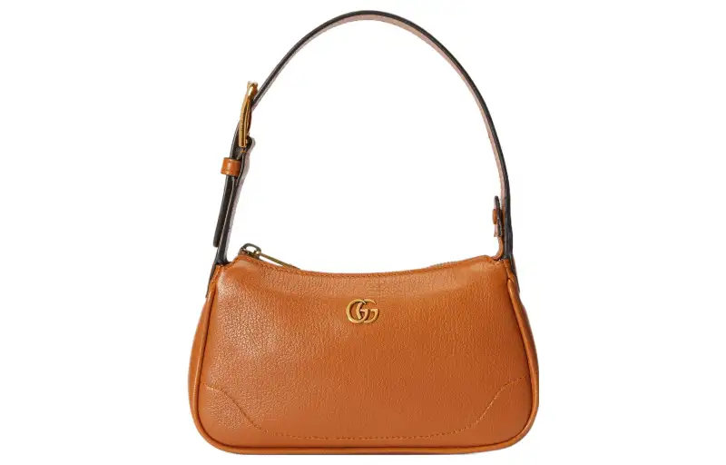 GUCCI Aphrodite Leather Shoulder Bag, Pochette Handbag, Shoulder Bag Women's Orange Brown