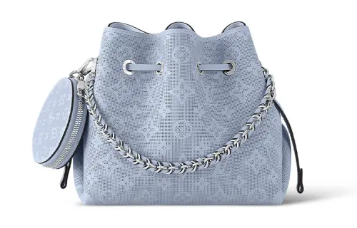 LOUIS VUITTON Bella Engraved Perforated Cow Leather Crossbody Bag, Shoulder Bag Women's Blue