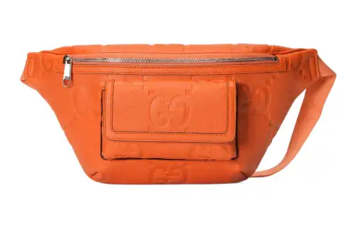 GUCCI Leather Sling Bag, Fanny Pack Regular Men's Orange