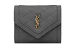 SAINT LAURENT GABY Lambskin Wallet Women's Gray