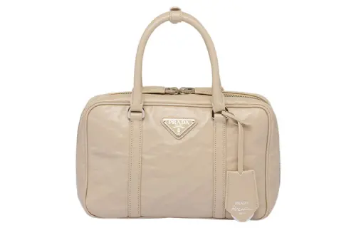 PRADA Nappa Leather Shoulder Bag, Crossbody Bag, Handbag Medium Women's Beige