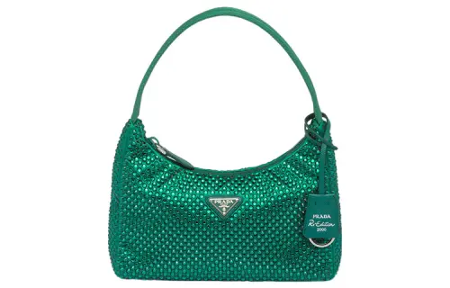 PRADA Satin Mini Bag With Crystals Mango