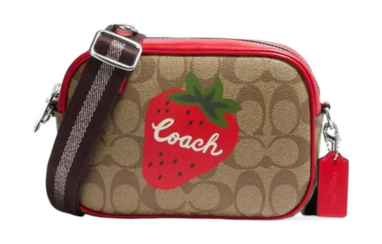 COACH PVC Crossbody Bags Mini Women's Red & Brown