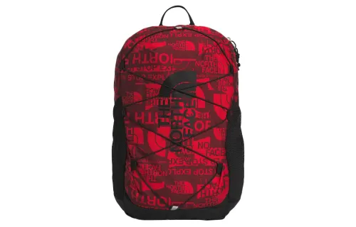 THE NORTH FACE Backpack Double Shoulder Outdoor Bag Recycled Polyester Black Red Unisex