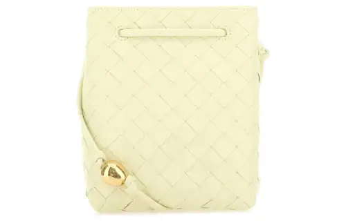 Bottega Veneta Sheepskin Bucket Bags Crossbody Bag, Shoulder Bag Small Women's Light Yellow
