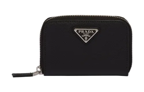 PRADA Saffiano Leather Coin Purse Wallet Men's Black