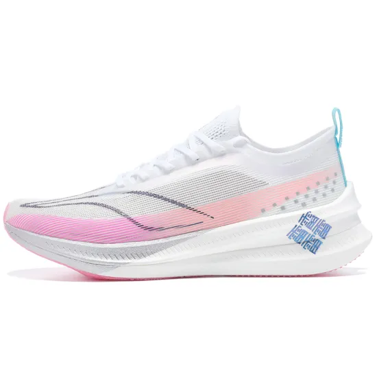 LiNing Feidian 3 Elite Cushioning Anti-Slip And Wear-Resistant Low-Top Casual Running Shoes Unisex White Blue Pink