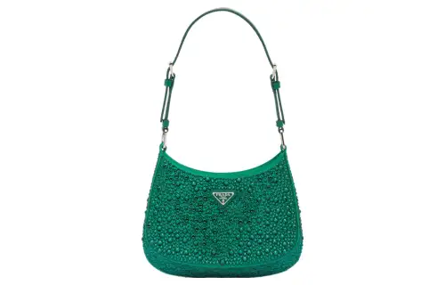 PRADA Cleo Fabric Handbag, Shoulder Bag Women's Green