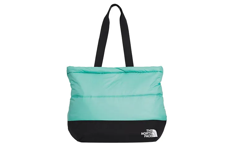THE NORTH FACE Nuptse 33L Tote Bag, Shopping Bag, One Shoulder Bag, Portable Outdoor Bag Nylon Green Black Unisex