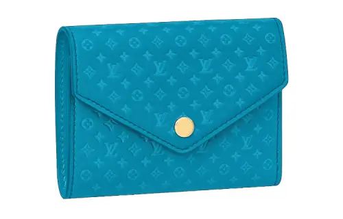 LOUIS VUITTON Victorine Calfskin Victoria Coin Purse Wallet Women's Blue