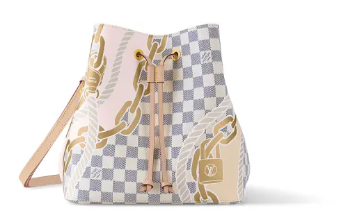LOUIS VUITTON NéoNoé Canvas With Leather Bucket Bag, Crossbody Handbag Medium Women's White