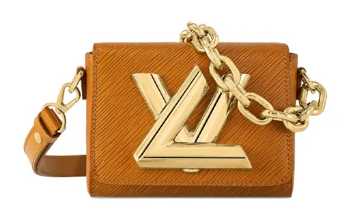 LOUIS VUITTON Twist Cow Leather Crossbody Bag, Shoulder Bag Women's Brown