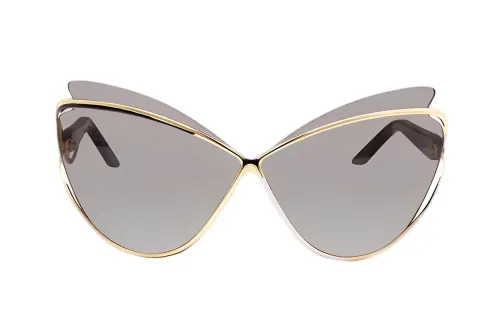 DIOR Alloy Frame Irregular Shape Sunglass Men's Black