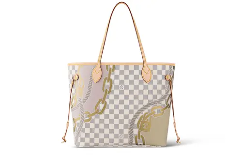 LOUIS VUITTON NEVERFULL Canvas With Leather Trim Tote Bag, Shopping Bag, Shoulder Bag, Handbag Medium Women's White