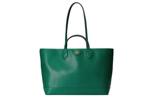 GUCCI Ophidia Leather Tote Bag, Shopping Bag, Handbag Medium Women's Green