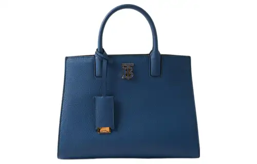 Burberry Frances Grain Calfskin Tote Bag, Shopping Bag, Shoulder Bag, Crossbody Bag, Handbag Mini Women's Marine Blue