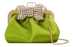 GUCCI Satin Clutch Women's Green