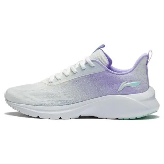 LiNing YunQue Slip-Resistant Cushioning Wear-Resistant Low-Top Running Shoes Women's White Purple