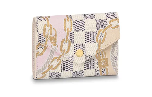 LOUIS VUITTON Victorine Coated Canvas Victoria Card Holder, Wallet Women's White