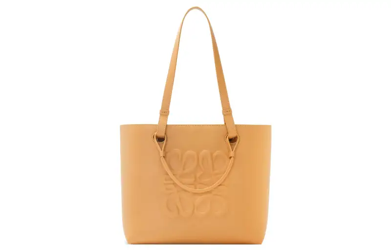 LOEWE Anagram Calfskin Tote Bag, Shopping Bag, Handbag Small Women's Warm Hue Desert