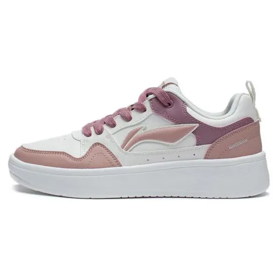 LINING Line 2.0 At The Beginning Skateboard Shoes Women's Low-Top White Pink