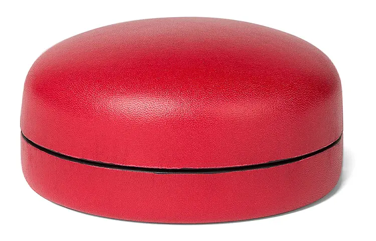 LOEWE Anagram Cow Leather Storage Box Storage Box Medium Unisex Red