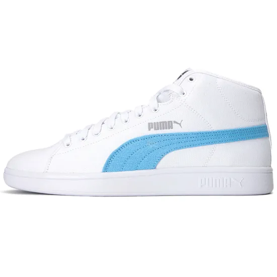 PUMA Smash V2 Skateboarding Shoes Unisex Mid-top PUMA White - Light Blue - Cement Gray