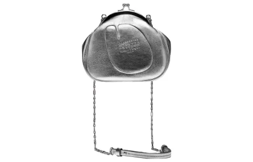 Maison Margiela Tabi Leather Handheld Crossbody Bag, Shoulder Bag Women's Silver