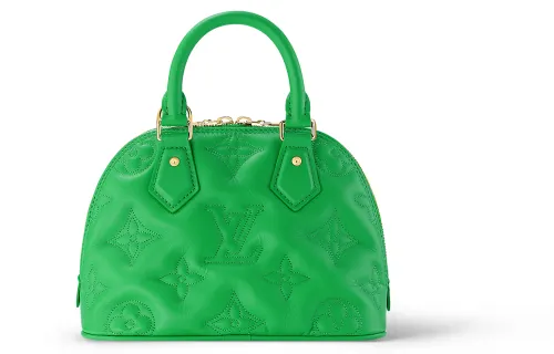 LOUIS VUITTON Alma Embroidery Quilting Calfskin Dome Bag, Shoulder Bag, Crossbody Bag, Handbag Small Women's Green