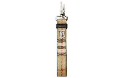 Burberry Tb Monogram Plaque Checked Keyring
