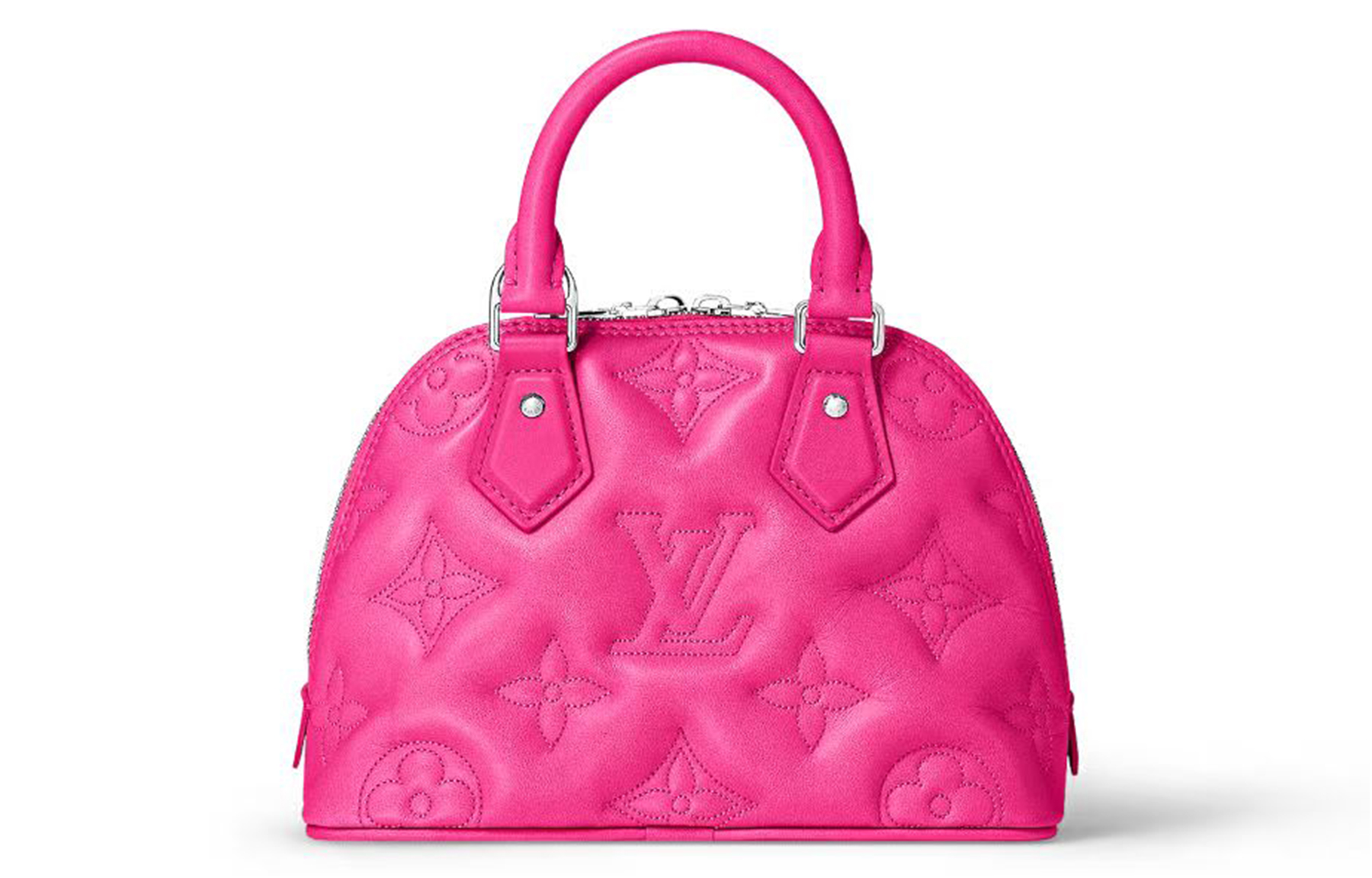 LOUIS VUITTON Alma Embroidery Quilting Calfskin Dome Bag, Shoulder Bag, Crossbody Bag, Handbag Small Women's Pink