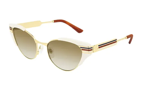 GUCCI Web Irregular Shape Sunglasses Women's