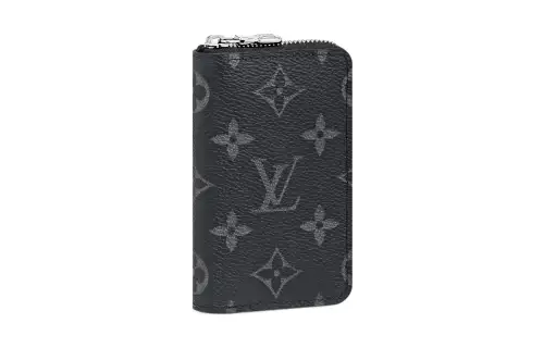 LOUIS VUITTON Zippy Canvas Coin Purse Men's Black/Gray