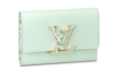 LOUIS VUITTON Taurillon Cow Leather Wallet Women's Light Green
