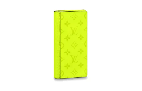 LOUIS VUITTON Brazza Wallet Neon Yellow