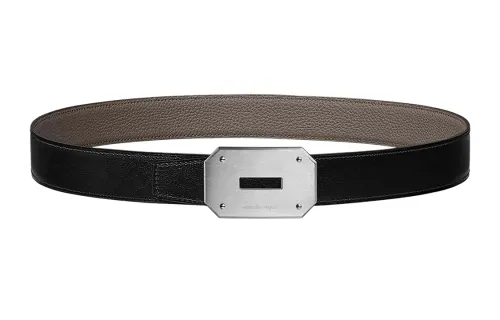HERMES Cow Leather Belts Men's Width 3.2cm