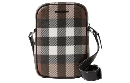 Burberry Leather Shoulder Bag, Crossbody Bag Regular Men's Dark Umber