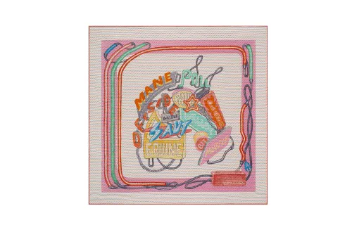 Hermès Pre Owned 2010 Chevaloscope Neon Scarf