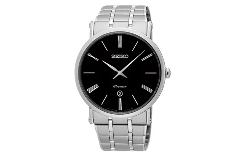 SEIKO Premier Quartz Movement Watch Men's Watches Black Dial