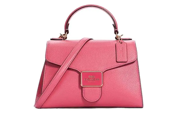 COACH Pepper Leather Shoulder Bag, Crossbody Bag, Handbag Small Women's Pink