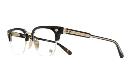 Chrome Hearts Oval Alloy Square Eyeglass Frames Unisex Black