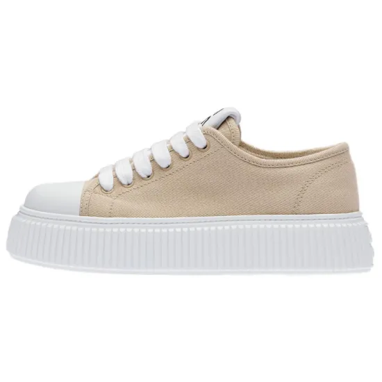 MIU MIU Canvas Shoes Women's Low-Top Beige