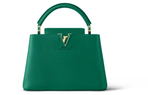 LOUIS VUITTON Capucines Leather Kapsyn Shoulder Bag, Crossbody Bag, Handbag Small Women's Green